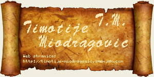 Timotije Miodragović vizit kartica